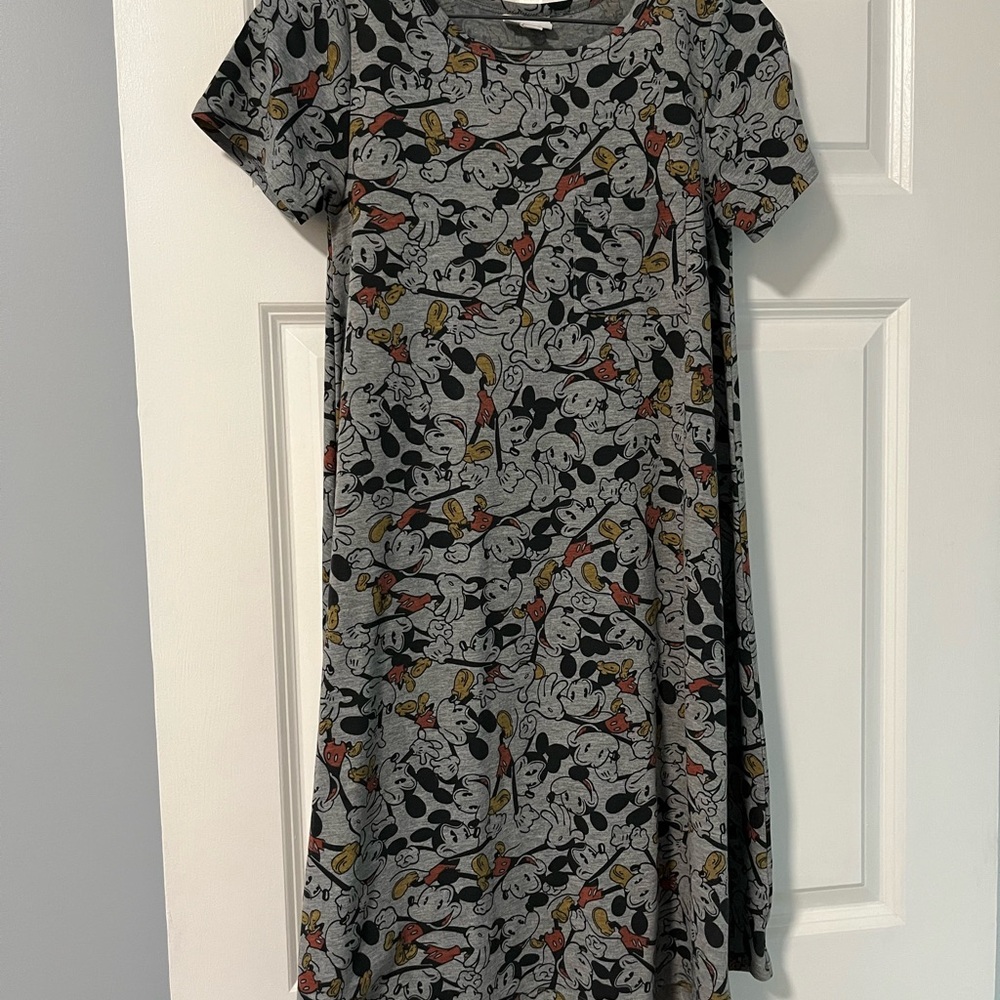 LuLaRoe Gray Disney Character Midi Dress